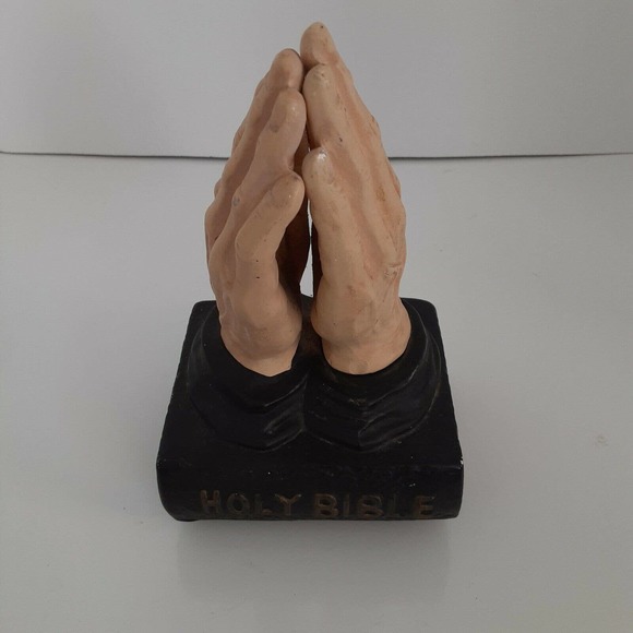 Vintage Praying Hands Bible Rotating Music Box Tested Christian Japan - Picture 1 of 4